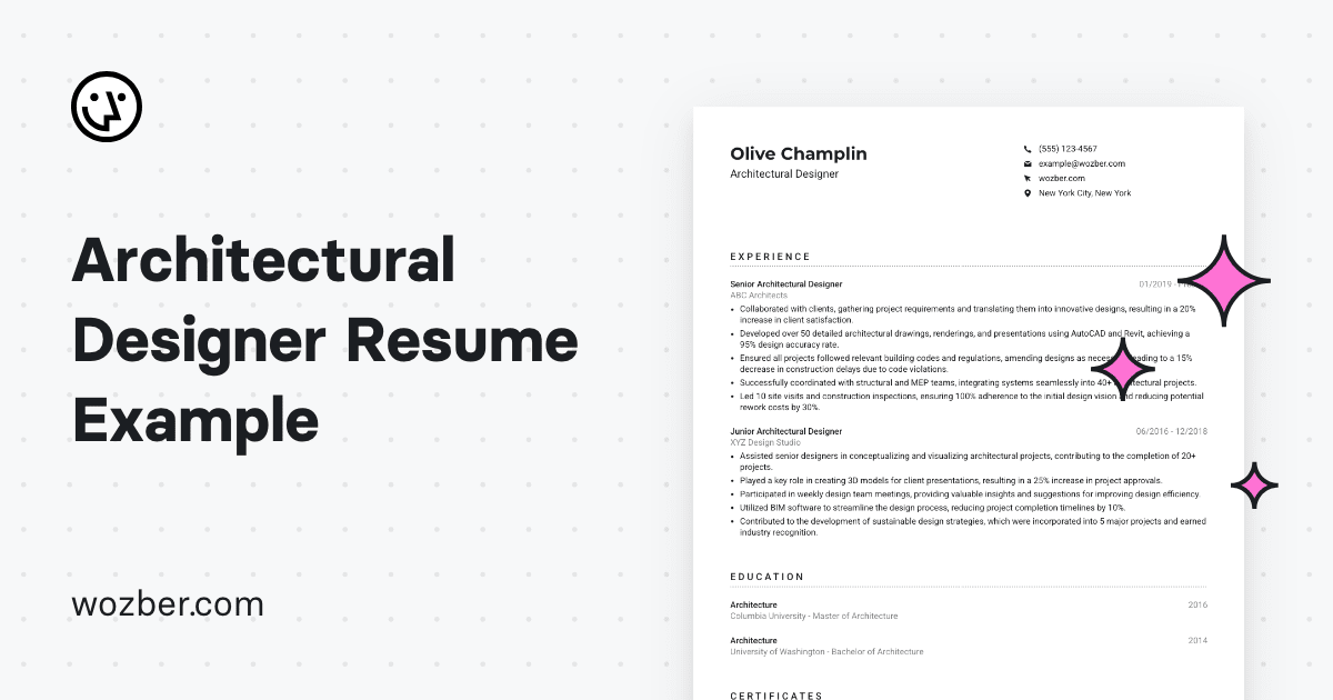 Architectural Designer Resume Example