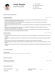 Lebenslauf-Muster für Steuerfachangestellte*r