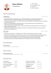 Lebenslauf-Muster für Prüfungsleitung