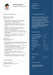 Lebenslauf-Vorlage für Manager*in interne Prüfung #2