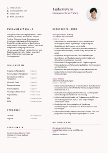 Lebenslauf-Vorlage für Manager*in interne Prüfung #3