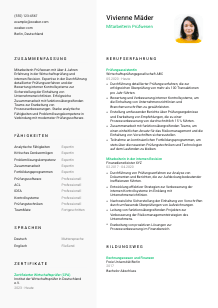 Lebenslauf-Vorlage für Mitarbeiter*in Prüfwesen #2