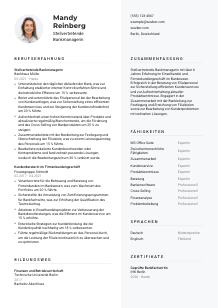 Lebenslauf-Vorlage für stellvertretende*r Bankmanager*in #2
