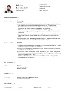 Lebenslauf-Vorlage für Bankmanager*in #1