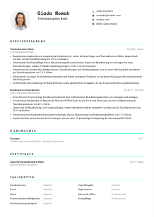 Lebenslauf-Vorlage für Telefonberater*in Bank #3