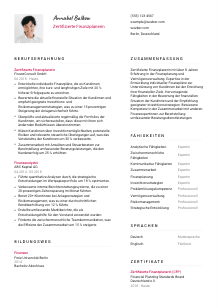 Lebenslauf-Vorlage für Zertifizierte*r Finanzplaner*in #2