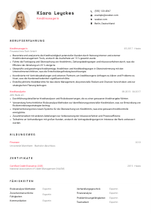 Lebenslauf-Vorlage für Kreditmanager*in #1