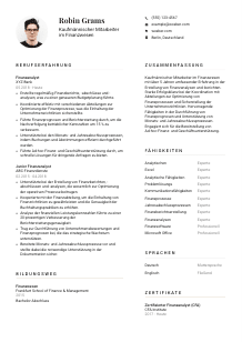 Lebenslauf-Vorlage für Kaufmännische*r Mitarbeiter*in im Finanzwesen #1