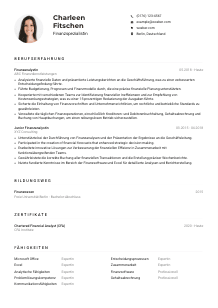 Lebenslauf-Muster für Finanzspezialist*in