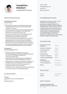 Lebenslauf-Vorlage für Kundenberater*in Finanzen #2