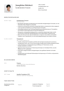 Lebenslauf-Vorlage für Kundenberater*in Finanzen #1