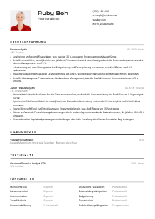 Lebenslauf-Vorlage für Finanzanalyst*in #2