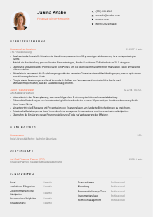Lebenslauf-Vorlage für Finanzanalyse-Berater*in #3