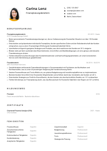 Lebenslauf-Muster für Finanzplanungsberater*in