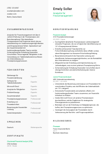 Lebenslauf-Vorlage für Analyst*in für Finanzmanagement #2