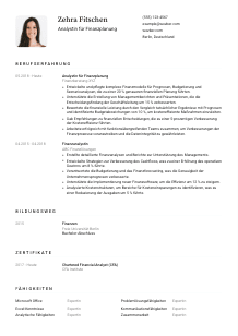 Lebenslauf-Vorlage für Analyst*in für Finanzplanung #1