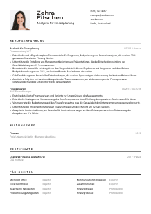 Lebenslauf-Vorlage für Analyst*in für Finanzplanung #2