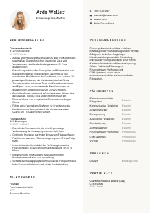 Lebenslauf-Vorlage für Finanzrepräsentant*in #2