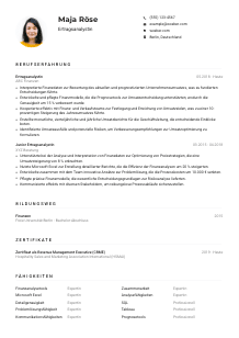 Lebenslauf-Muster für Ertragsanalyst*in