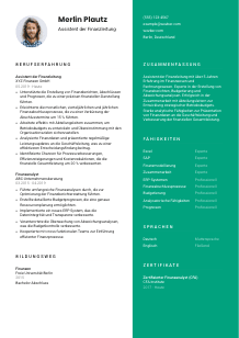Lebenslauf-Vorlage für Assistent*in der Finanzleitung #2