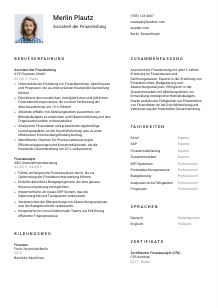 Lebenslauf-Vorlage für Assistent*in der Finanzleitung #1