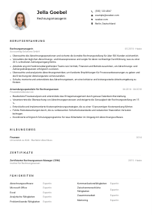 Lebenslauf-Muster für Rechnungsmanager*in
