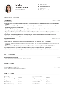 Lebenslauf-Muster für Finanzdirektor*in