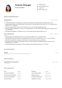 Lebenslauf-Muster für Finanzmanager*in