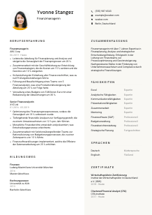 Lebenslauf-Vorlage für Finanzmanager*in #2