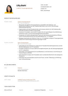 Lebenslauf-Vorlage für Leiter*in Finanzoperationen #1