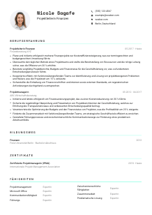 Lebenslauf-Vorlage für Projektleiter*in Finanzen #3