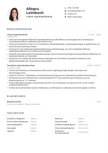 Lebenslauf-Muster für Leiter*in Hypothekenbetrieb