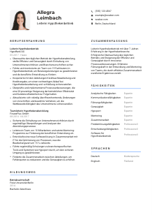 Lebenslauf-Vorlage für Leiter*in Hypothekenbetrieb #2