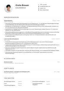 Lebenslauf-Muster für Einkaufsdirektor*in