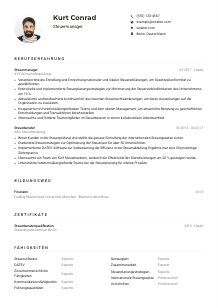 Lebenslauf-Muster für Steuermanager*in