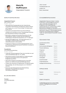 Lebenslauf-Vorlage für Vizepräsident*in Finanzen #2