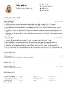 Lebenslauf-Muster für Rechnungswesen-expert*in