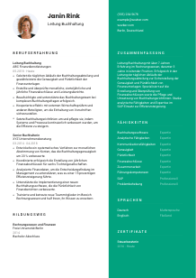 Lebenslauf-Vorlage für Leitung Buchhaltung #2