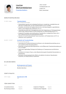 Lebenslauf-Vorlage für Finanzbuchhalter*in #1
