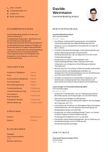 Lebenslauf-Vorlage für Investmentbanking Analyst*in #3