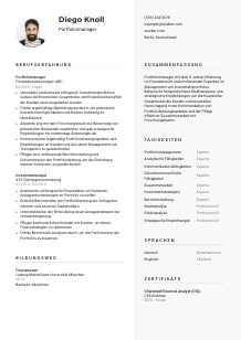 Lebenslauf-Vorlage für Portfoliomanager*in #2