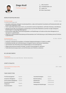 Lebenslauf-Vorlage für Portfoliomanager*in #3