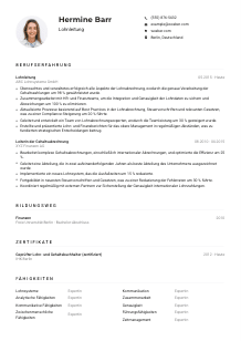 Lebenslauf-Muster für Lohnleitung