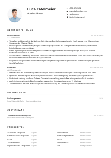 Lebenslauf-Muster für Hotelbuchhalter*in