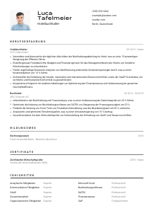Lebenslauf-Vorlage für Hotelbuchhalter*in #2