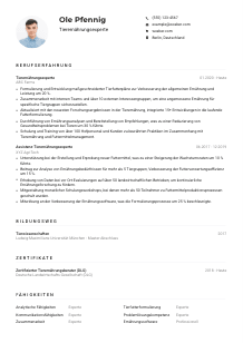 Lebenslauf-Muster für Tierernährungsexpert*in