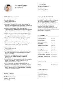 Lebenslauf-Vorlage für Hundetrainer*in #1
