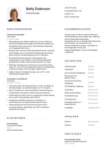 Lebenslauf-Vorlage für Kosmetolog*in #1