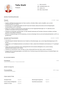 Lebenslauf-Muster für Friseur*in