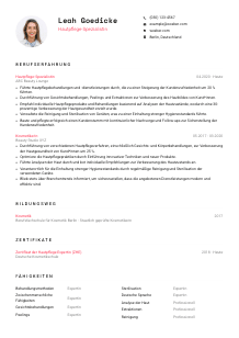 Lebenslauf-Vorlage für Hautpflege-Spezialist*in #1